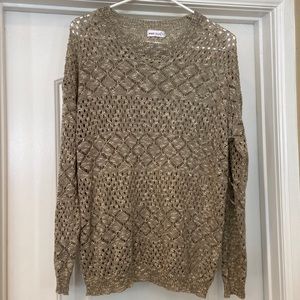 Wet Seal+ Tan & Black Knit Long Sleeve Shirt